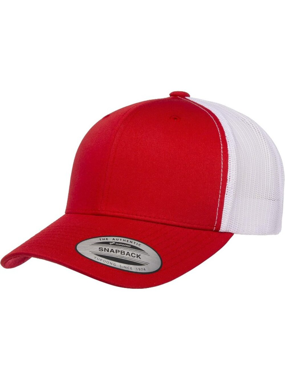 Men's Red/White Cotton Classics Trucker Mesh Cap YP Snapback Loose Fit Hat Cap
